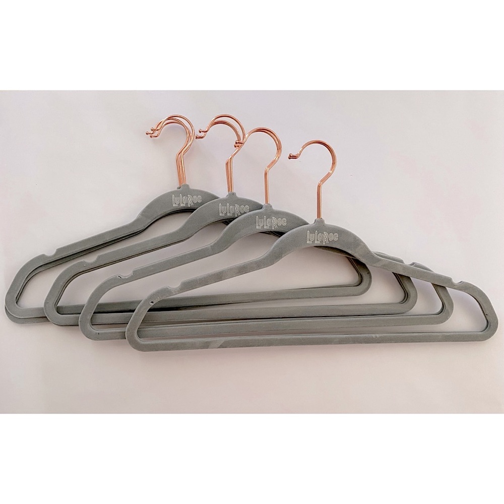 *RARE* Limited Edition LuLaRoe Slim Grey Velvet and Rose Gold Hangers Set